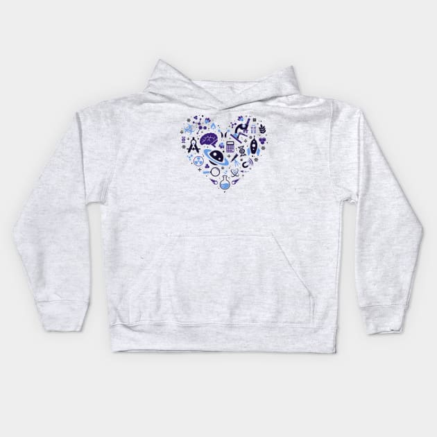 Heart Love Science Kids Hoodie by KsuAnn